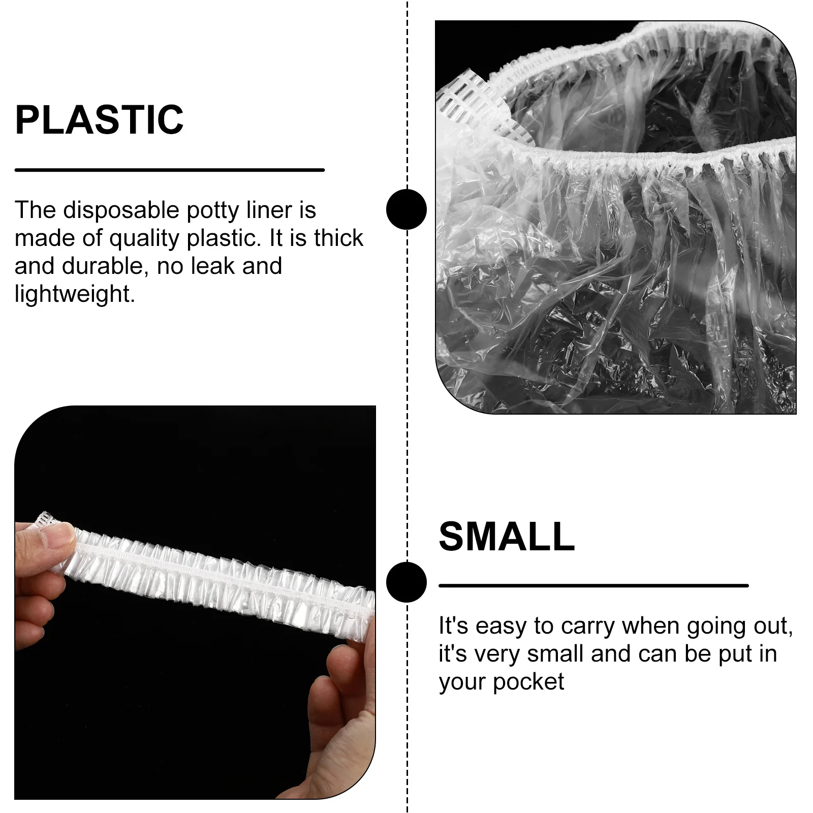 

100pcs Universal Potty Liner Bag Thick Disposable Toilet Seat Liners For Travel Training Portable Potty Chair Waste