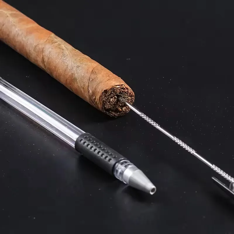 

Alloy Steel 1Pc Cigar Needle Drill Pen Style Portable Dredging Needle With Exquisite Box Daily Outdoor Cigar Lovers Durable