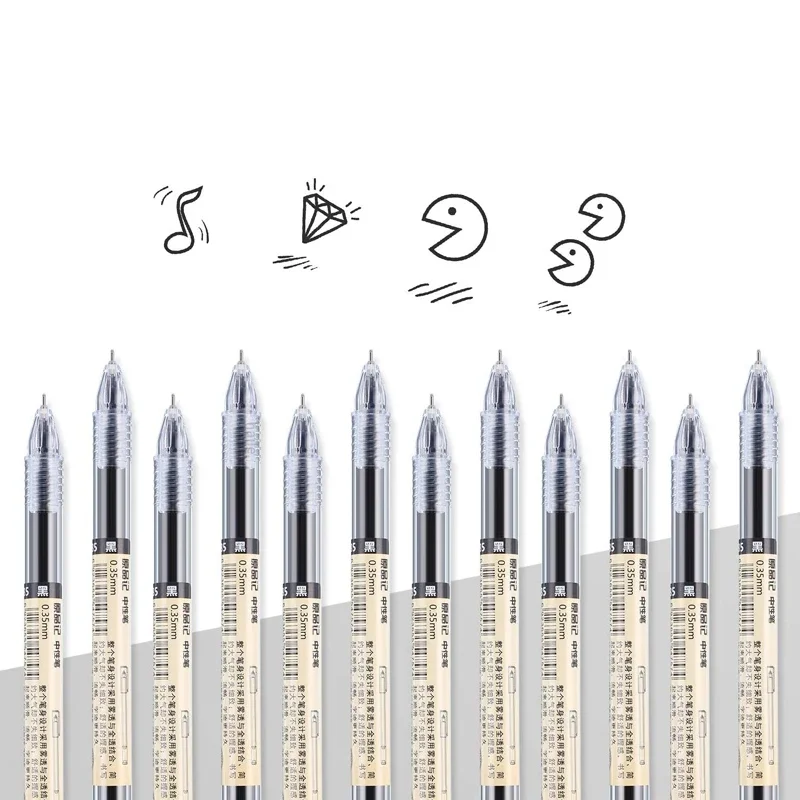 0.35mm Ultra Fine Gel Pens Style Black/Red/Blue Ink Ballpoint Pen for School&Office Writing Exam Stationery Supplies