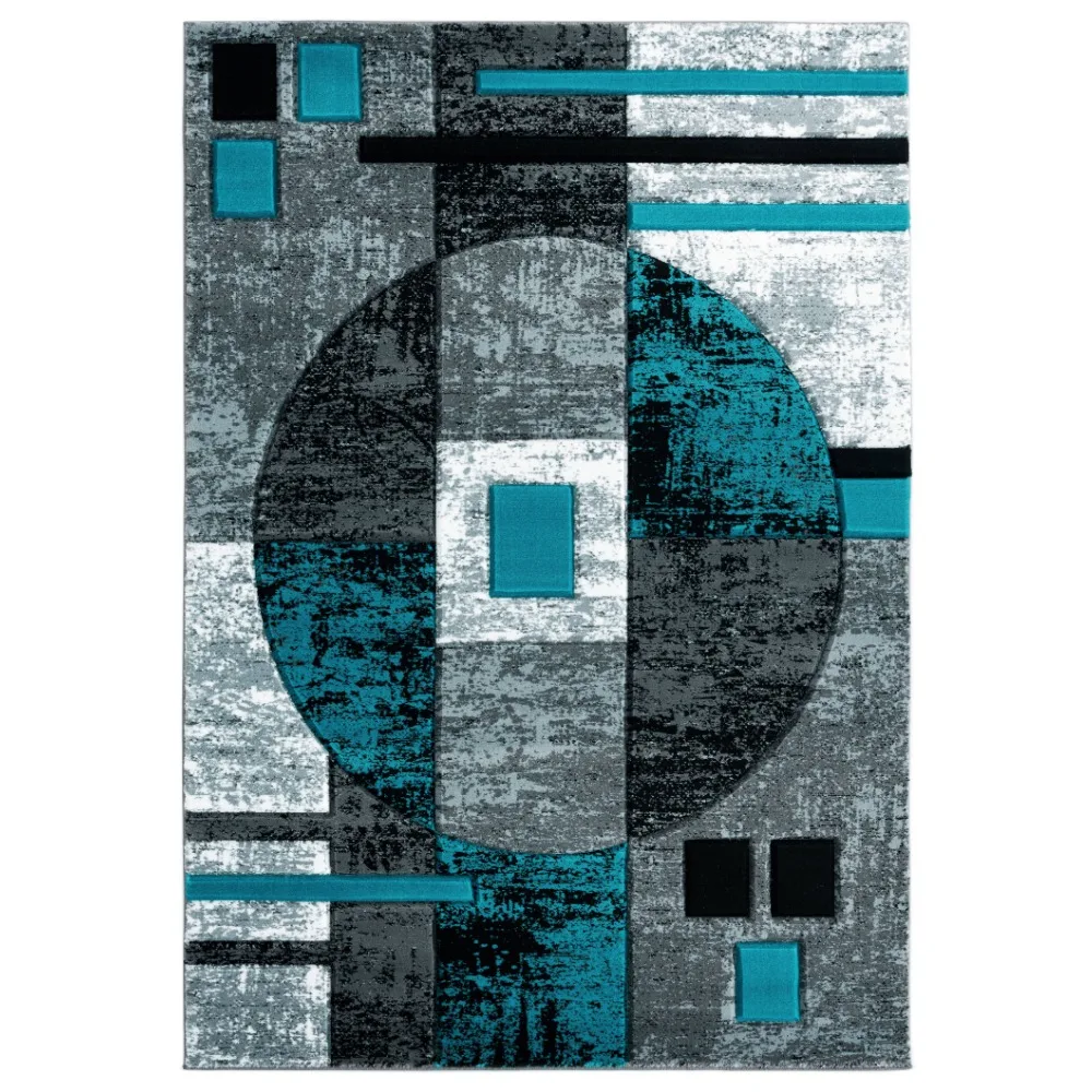 United Weavers Drachma Attica Modern Abstract Accent Rug, Turquoise, 2'7 x 4'2