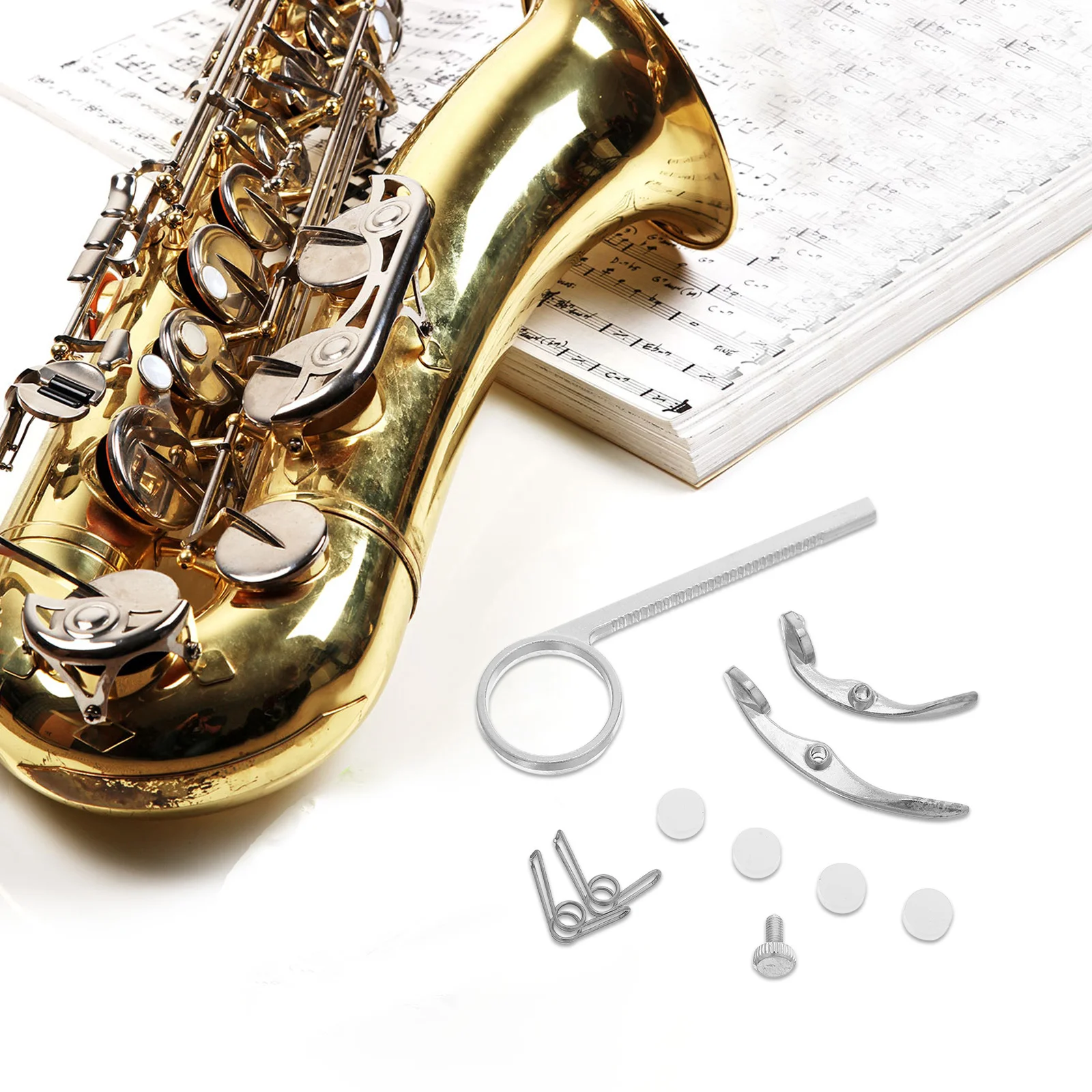 

1Set Trumpet Repair Kit Valve Slide Finger Ring Valve Caps Water Key Spring Replacement Brass Instruments Maintain Sound Quality