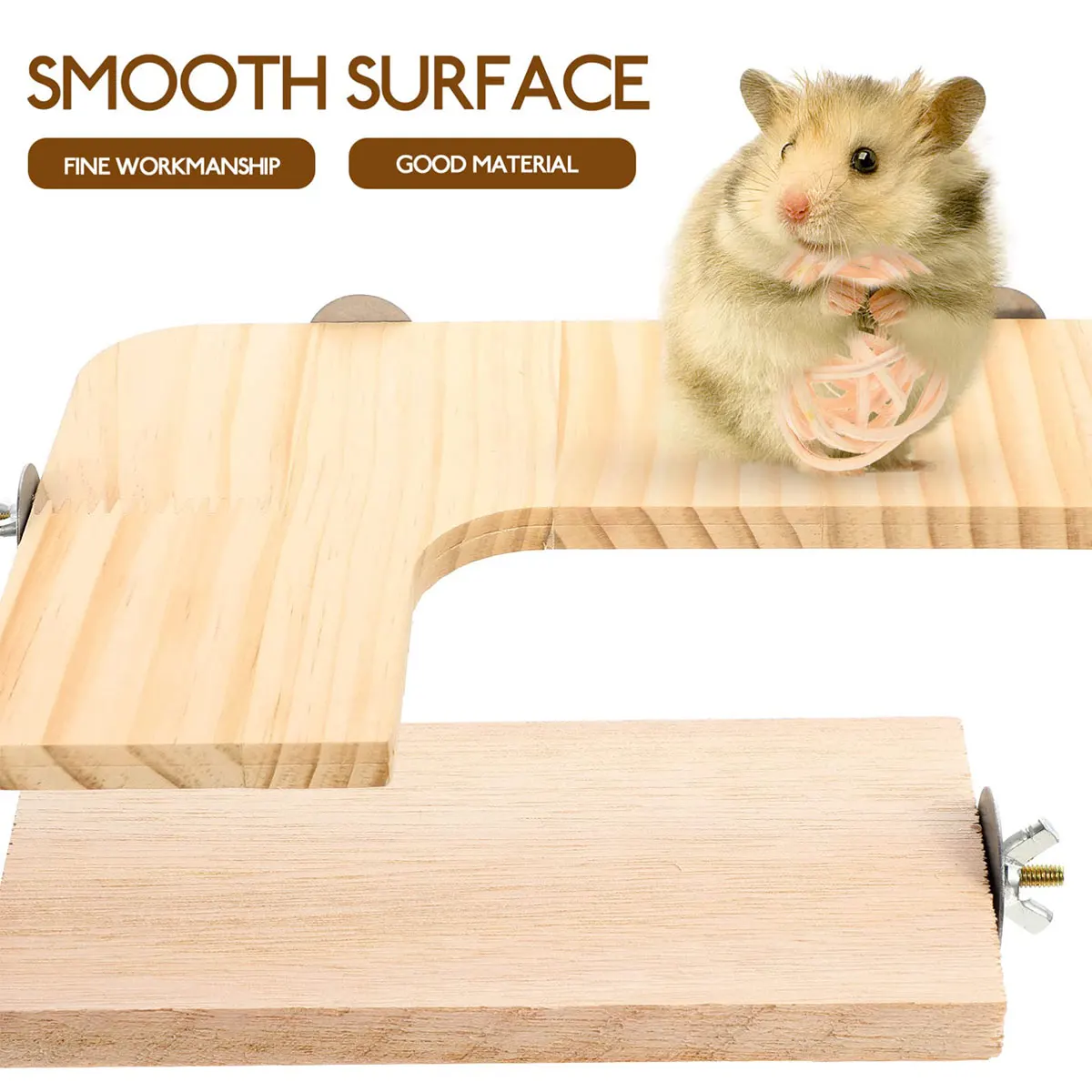 Hamster Wood Perch Small Animal Wood Platform Square Parrot Stand Set Chinchilla Ledges Board Habitat Cage For Small Animals