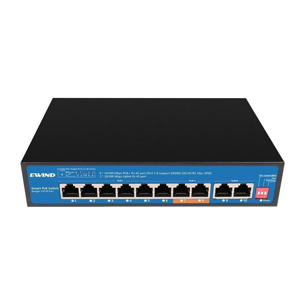 

WEIND 8-Port Gigabit Ethernet POE Switch with SFP Slot 10/100/1000Mbps Network Switch,for IP Camera/Wireless AP AI Smart Switch