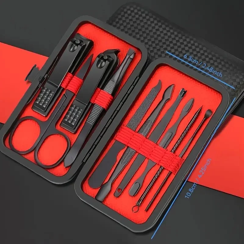 ชุดแต่งเล็บและเล็บเท้า กรรไกรตัดเล็บสแตนเลสแบบคมพิเศษ กรรไกร เครื่องมือกรูมมิ่งไฟล์ ชุดคุณภาพระดับมืออาชีพ ทนทาน