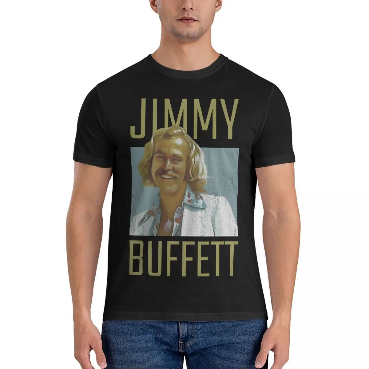 Men's RIP T Shirts jimmy buffet Cotton Tops Fun Short Sleeve Round Neck Tee Shirt Adult T-Shirts