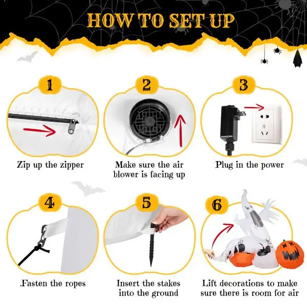 11.8FT Halloween Inflatable Ghost & Pumpkin Decoration | Giant Outdoor Decor Good