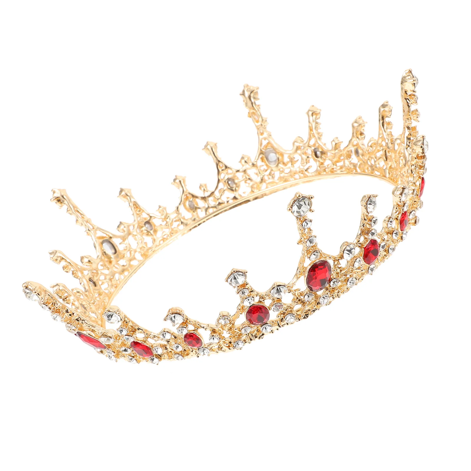 1Pcs Crystal Wedding Crown Bridal Baroque Style Round Shape Perfect for Anniversary Costume Party Bridal Wedding Crown