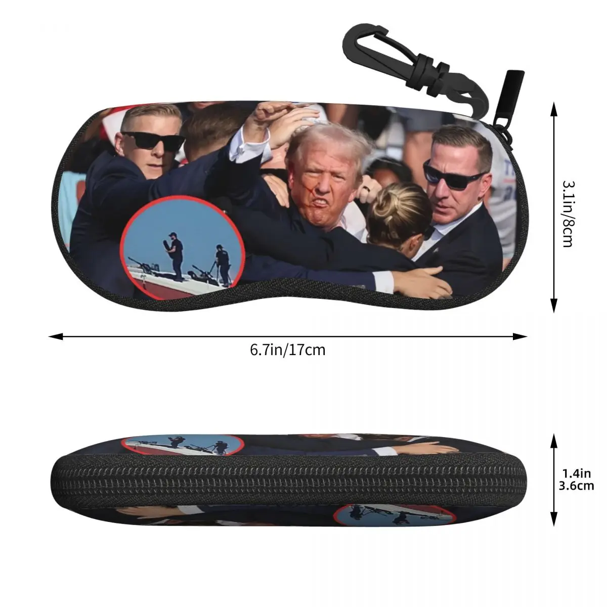 Custom Trump Assassins Sunglasses Soft Case Neoprene Zipper Shell Eyeglass Case Custom Protective Box For Glasses