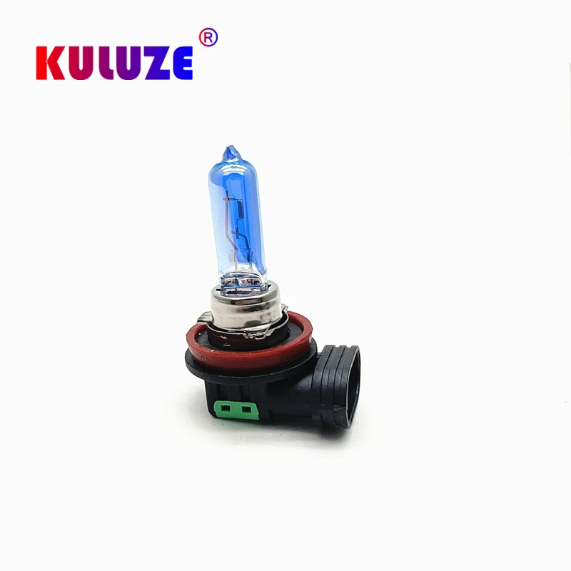 KULUZE 2Pcs H11 55W 12V Crystal Super White Halogen Bulbs Fog Lights High Power Car Headlights Lamp Car Light Source 6000K