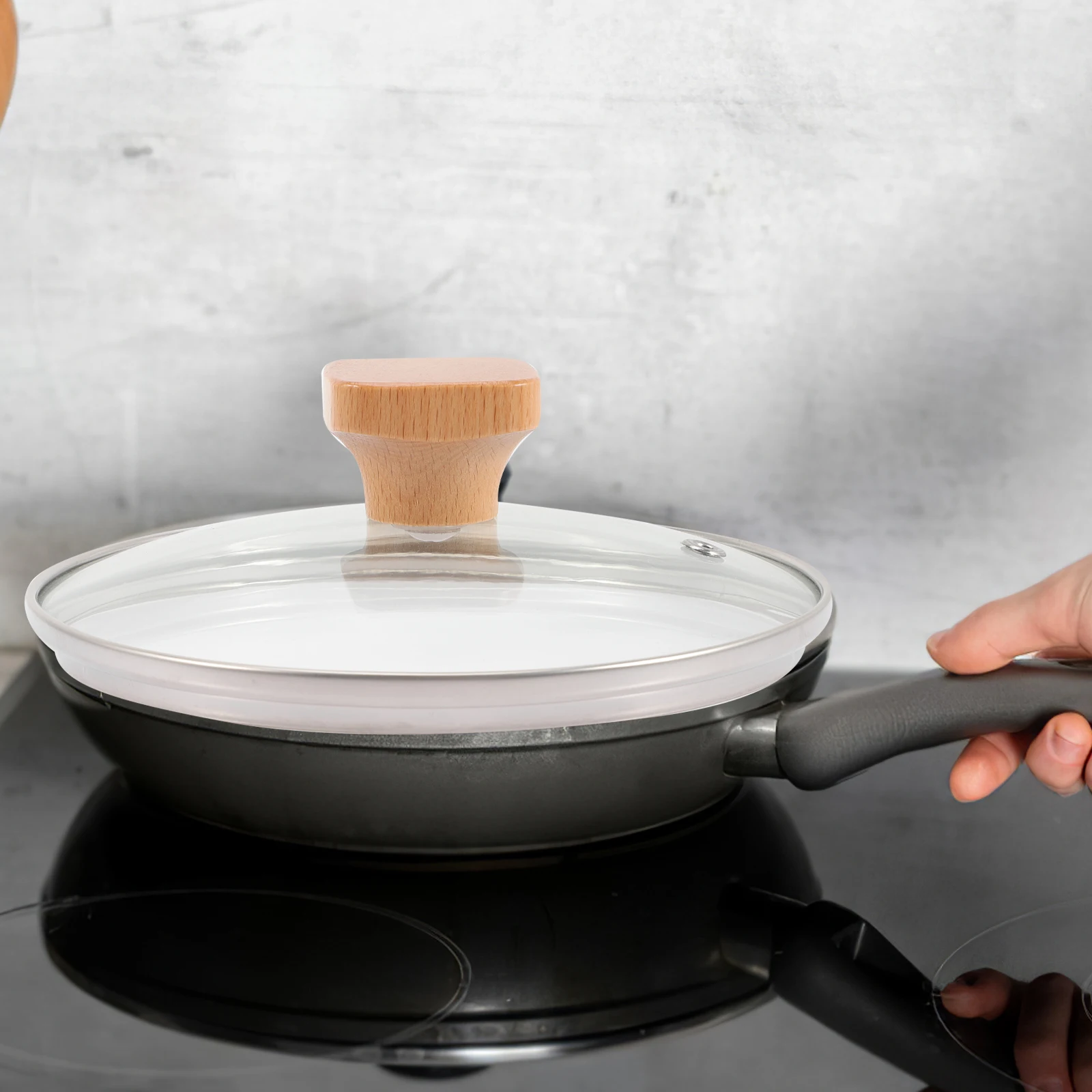 

Tempered Glass Pot Lid Universal Fit Visible Cookware Cover Replacement For Pan Wok Jar Milk Non-Stick Shockproof