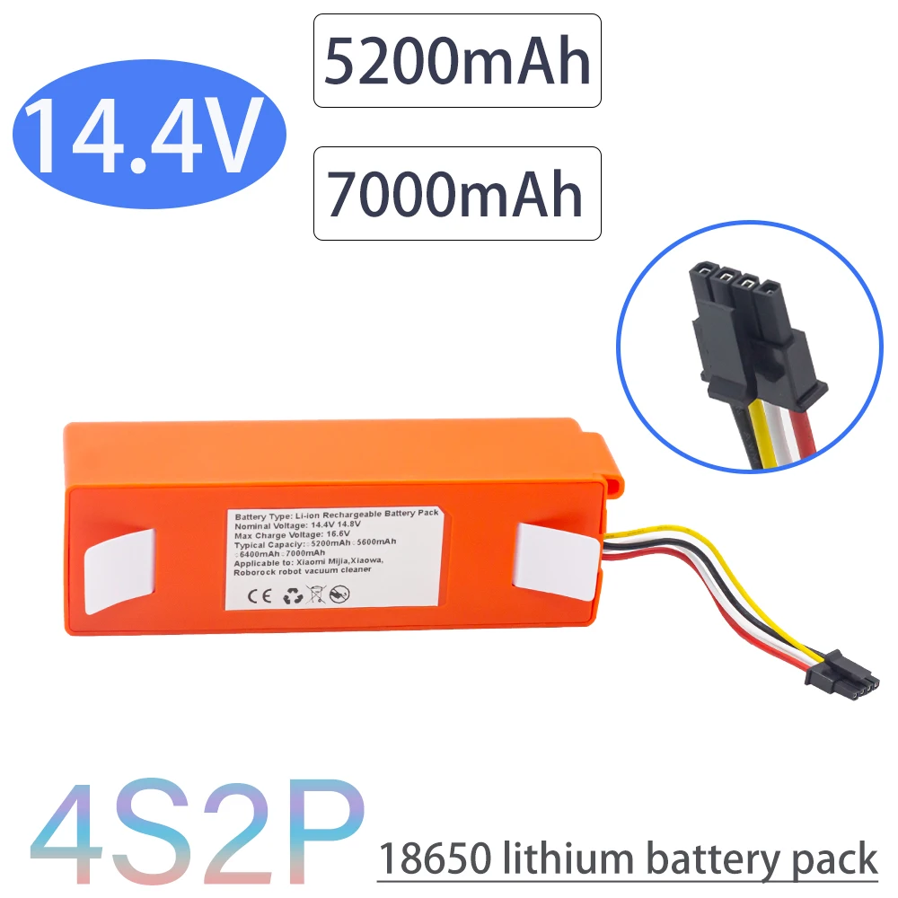 

Оригинальный робот-пылесос 4S2P 14,4 В 7 Ач, сменный литий-ионный аккумулятор для робота-пылесоса Xiaomi Roborock S50 S51 S55, запасные аксессуары