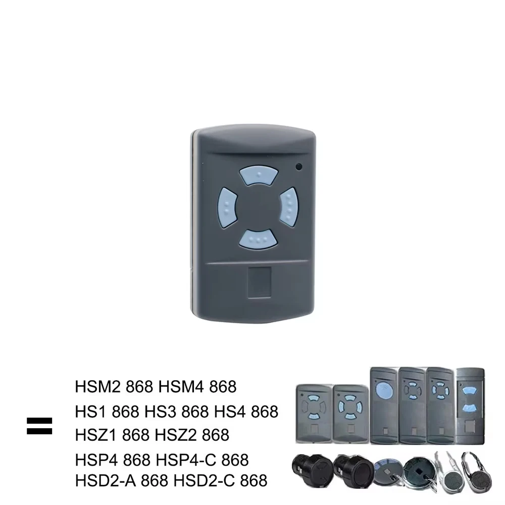 HSM4 868MHz Remote Control for HS/HSE/HSM 868 Garage Door Opener,Compatible Blue Button HSM2 HSM4 HSE4 HSE2 HS Series 1/2 pcs