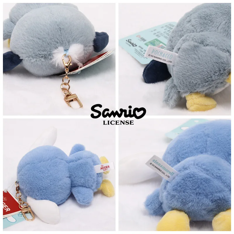 Aoger Original Plush Toys Keychain Cute Cinnamoroll Plushie Doll Pendant Keyring Cartoon Penguin Pochacco Children Toy Keychains