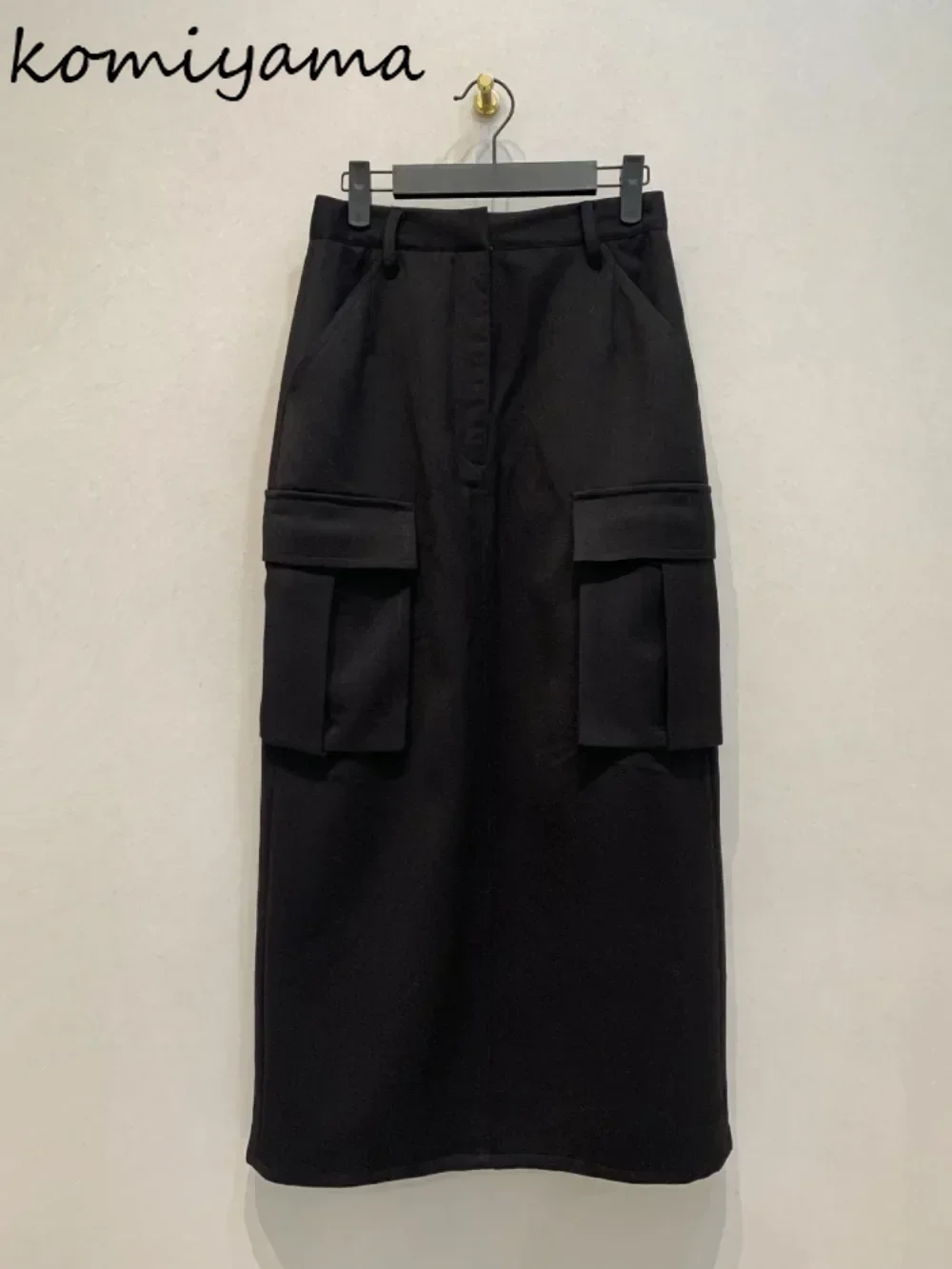 

Outdoor double pockets women 2024 faldas skirts japan Safari style skirt fashion vintage ropa mujer high waist straight falda