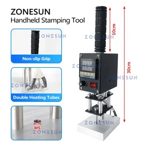 ZONESUN Handheld Hot Stamping Machine Tekan Panas Alat Kulit Digital Stempel Foil Logo Kustom Kayu Kertas ZS-HST1 12 mesin foil penjualan terbaik - №