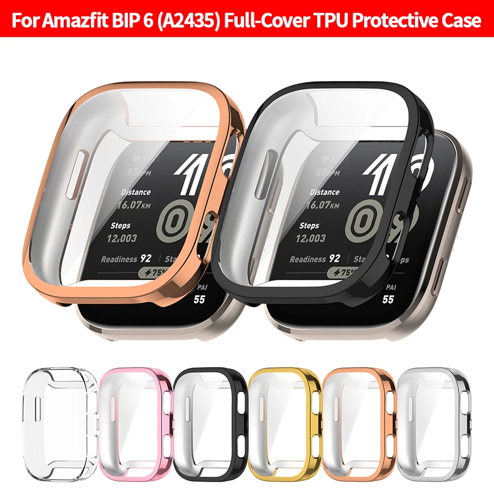 

Case For Amazfit Bip 6 Screen Protector Case Soft TPU All-Around Protective Bumper Cover Shell For Amazfit Bip6 Accessories