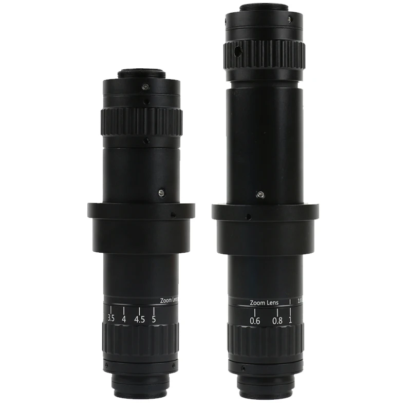 UHD 250X 500X Big DOF 0.6-5X Zoom Lens Industrial LAB Monocular Parallel Optical Microscopy Camera Video Parfocal C mount Lens