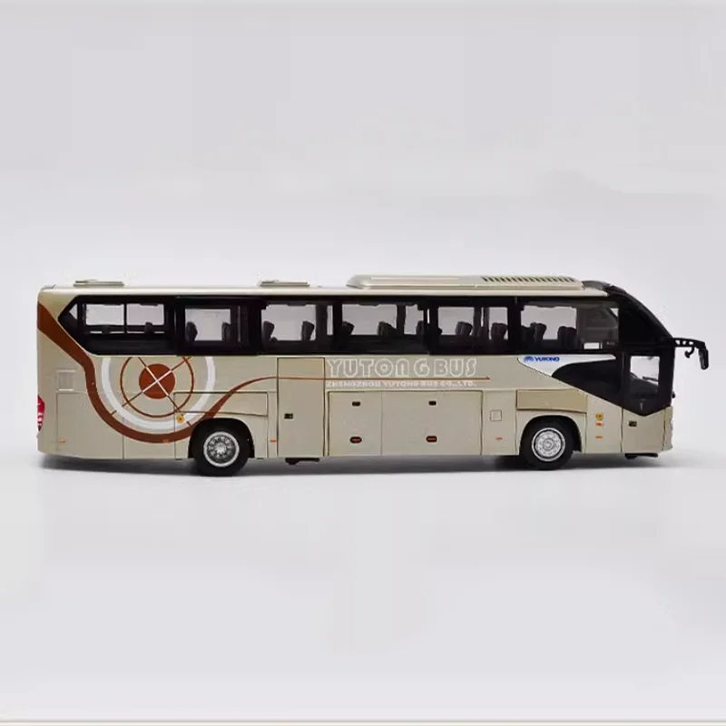 Diecast 1:42 Scale Factory Yutong Bus ZK6128HQB New Bus Alloy Vehine Model Finished Simulation Collection Gift Toys