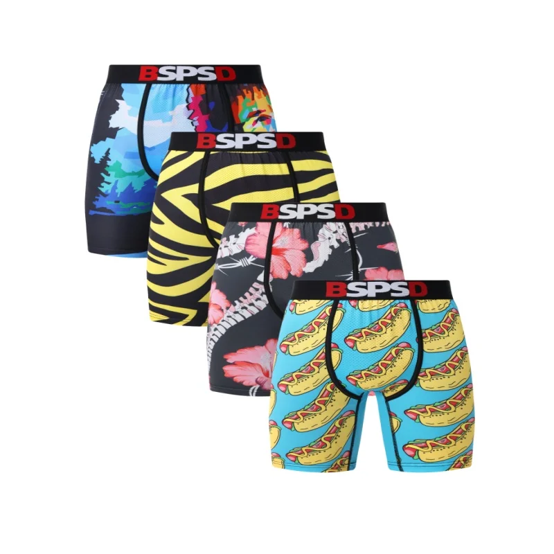 

4Pcs Mans Underwear Boxer Sexy Printed Men Boxershorts Breathable Mens Boxers Trunks Man Boxershort Underpants Men's Panties