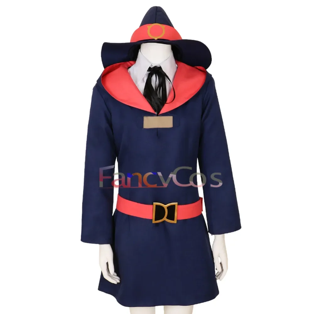 Anime Little Witch Academia Kagari Atsuko Dress Cosplay Costume Blue Dress Anime Movie Halloween Custom Made Carvinal Plus Size