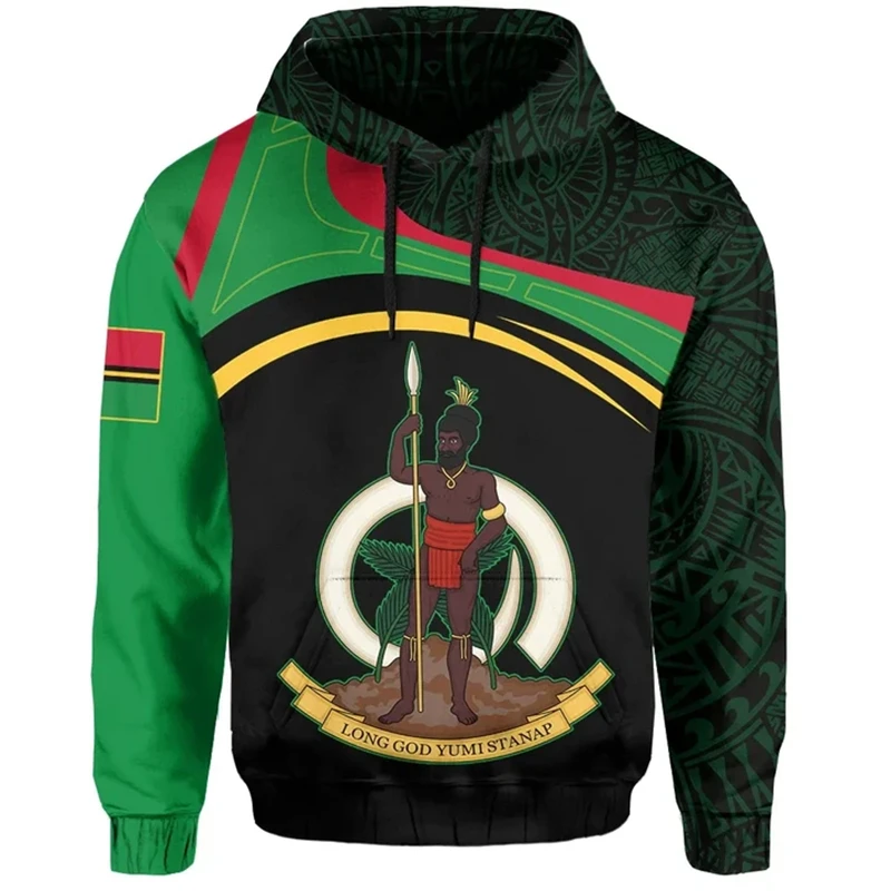 Vanuatu Flag Map Graphic Hooded Sweatshirts VU National Emblem Hoodie For Men Clothes Casual Male Hoody Sport Boy Pullovers 2024