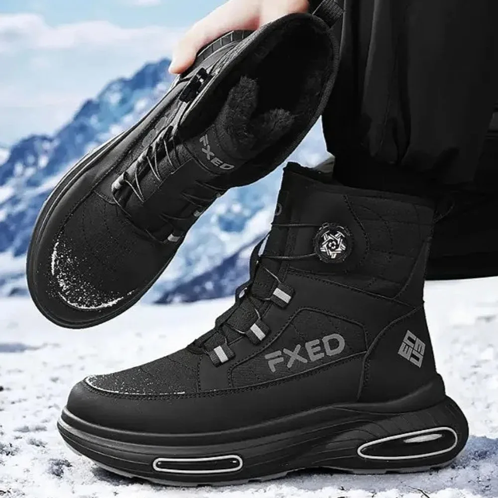 2026 جودة عالية حذاء الثلج عالي الرقبة دافئ أحذية الشتاء الجديدة الدانتيل متابعة مريحة حذاء من الجلد في الهواء الطلق مقاوم للماء أحذية التنزه