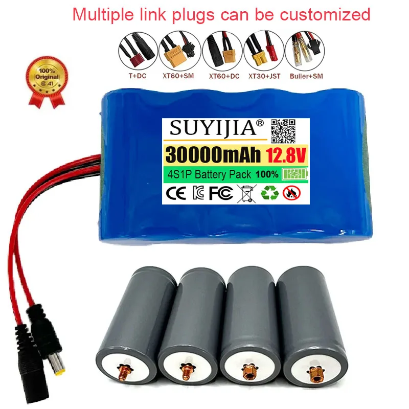 Brand New 32700 4S1P 12V 30000mAh 4S 40A 100A Balanced BMS for Electric Boat and Uninterrupted Power Supply 12.6V 2A Charger