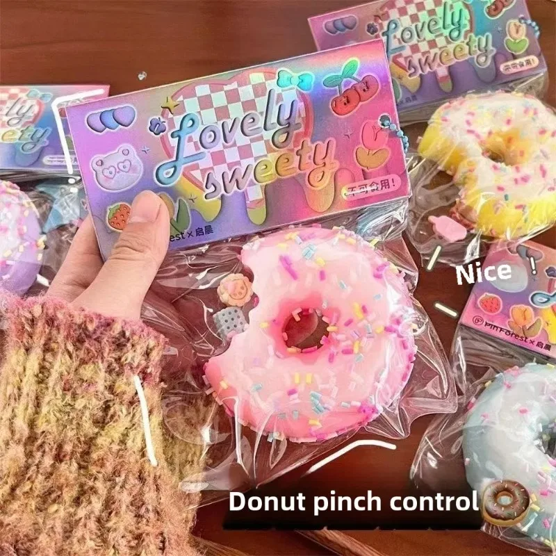 Mainan Penghilang Stres Donat Adonan Kue Squishy Taba, Mainan Fidget Sensorik Ekstra Besar untuk Anak-anak Dewasa, Hadiah Pijat Relaksasi untuk Mengurangi Kecemasan