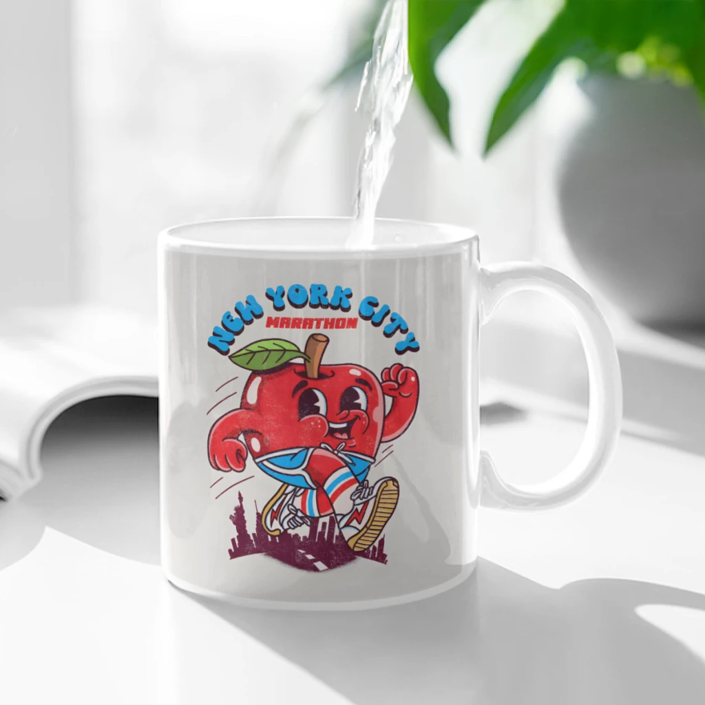 New York City Marathon Keramiktasse Kaffee Haferflocken Frühstückstasse Kreative Persönlichkeitstasse