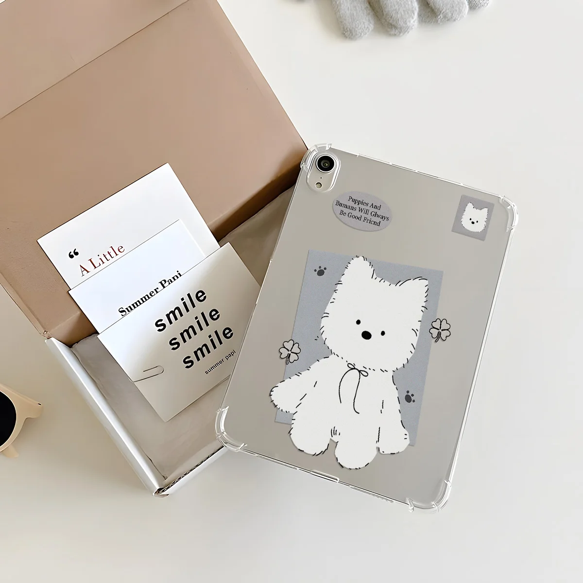 High Transparency Printed Tablet Case for Samsung Galaxy Tab S10 FE A9 A11 S7 S8 S9 Plus Cover West Highland White Terrier Lucky