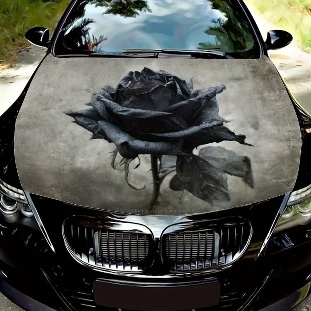 

Black Rose Car Hood Cover - Sturdy PVC Sticker, Fits Most Cars & Trucks, Premium Graphics, Car Decoration | Striking Visual Impa