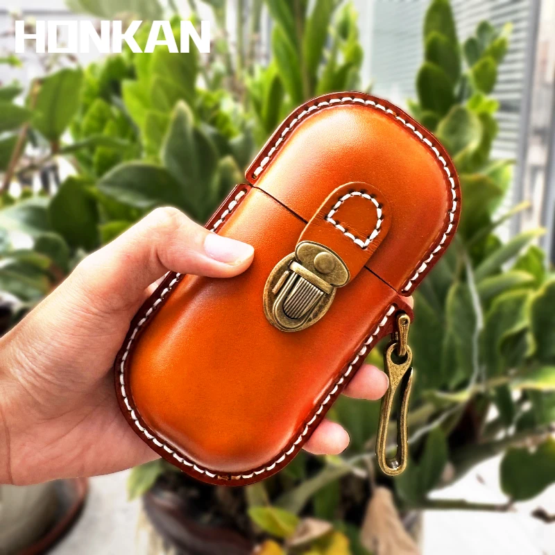 

Коробка для солнцезащитных очков HONKAN Premium с крючком, кожаный чехол для очков, защитный футляр, высококачественный портативный держатель для хранения очков