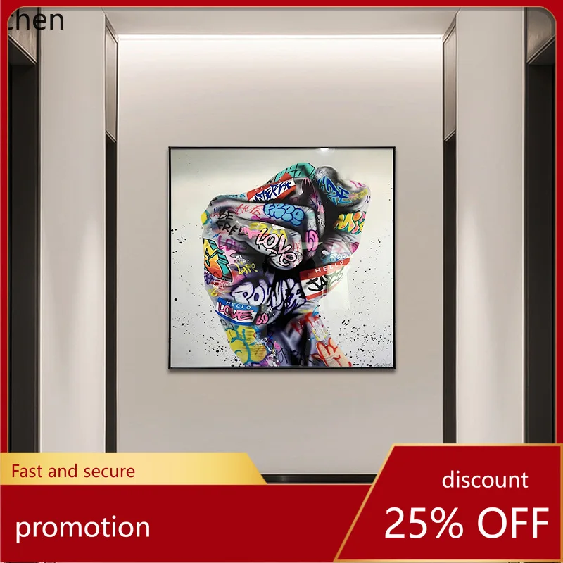 Hxl graffiti wall art - gallery hallway punch decor abstract mural