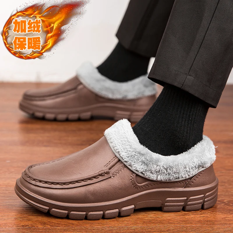 Botas de nieve de invierno 2025 para hombre, forro de piel sintética, estilo de senderismo de Año Nuevo, elegante, ¿Hu?