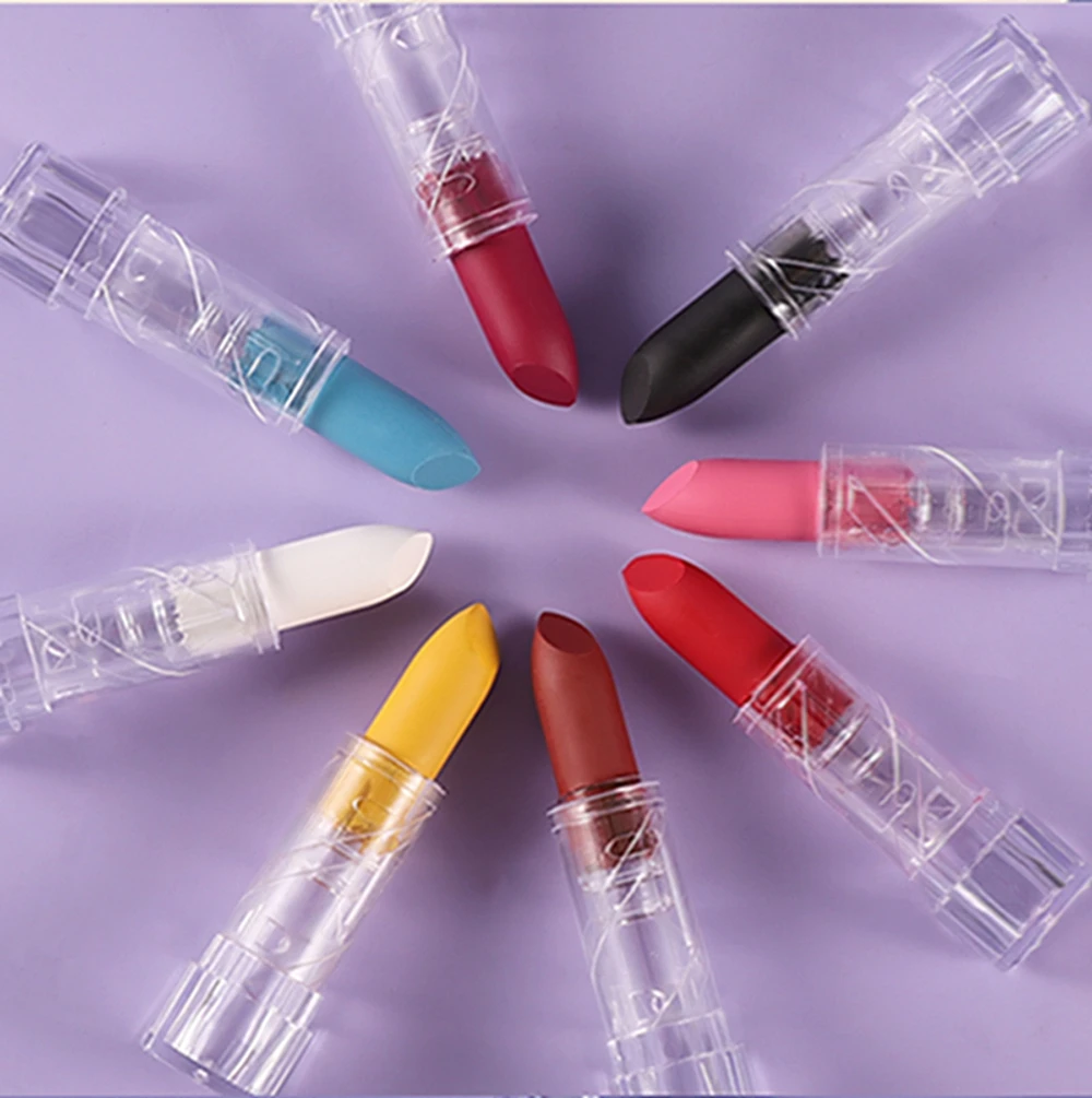 8Colors/set Matte Lipstick Set Long Lasting Nude Purple Black Blue  Lipstick Set Waterproof Velvet Matte Lips Makeup Cosmetics