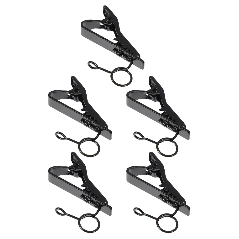 

5 Pcs Microphone Microphones Lavalier Lapel Clips Accessories 350X350X050CM Holder Collar Black