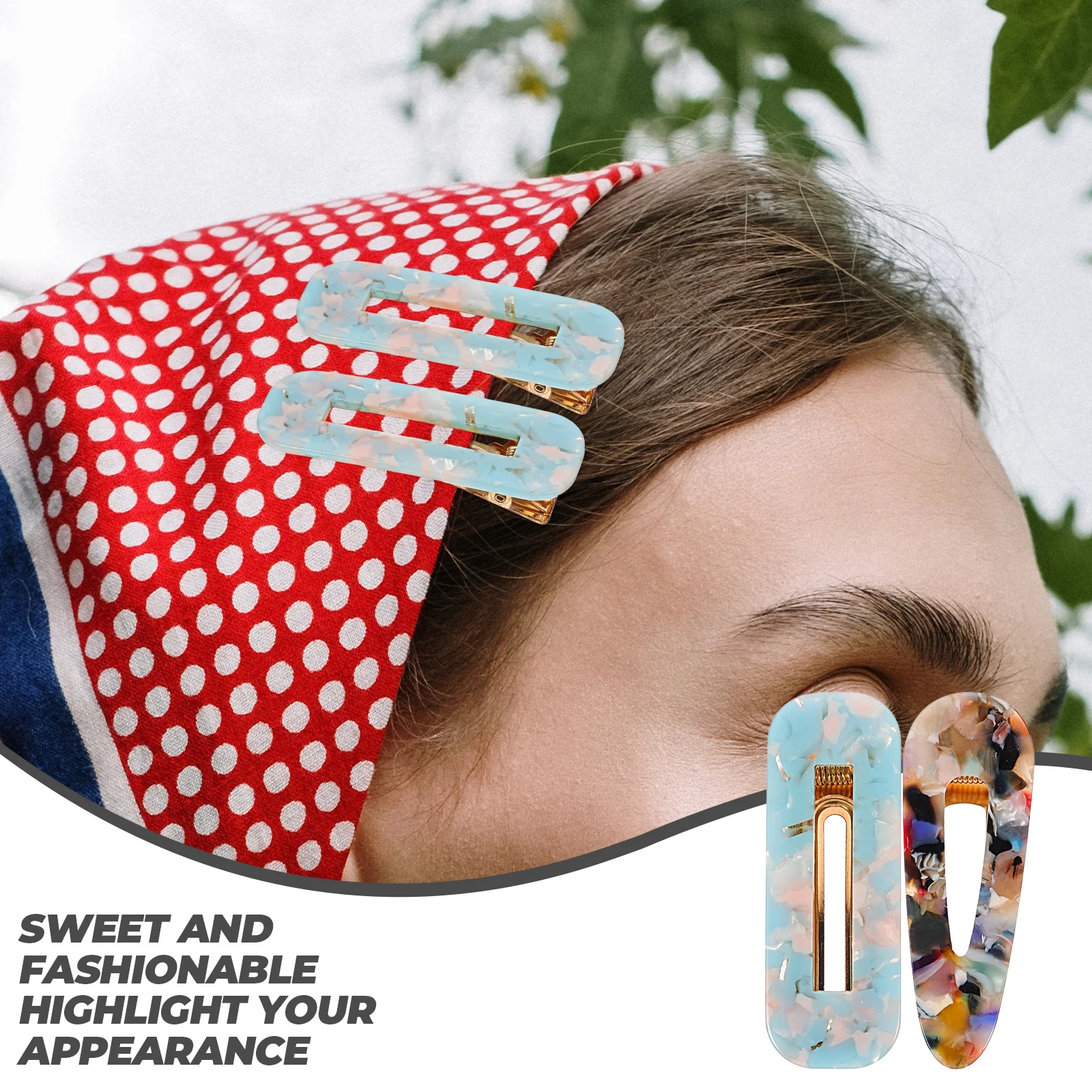

2pcs Clips Simple Barrette Sweet Decorative Accessories Women Durable Smooth For Thin Thick Curly Straight Hair Hair