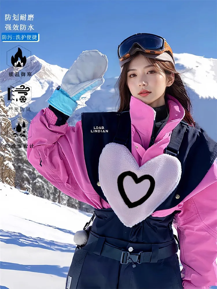 Alpine Ski Suit Set Men Women Thicken Waterproof Windproof Thermal Insulated Snowboard Skiing Winter Outdoor Snow Clothing