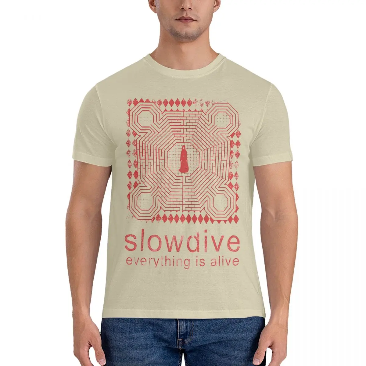 

Streetwear T Shirt Slowdive Everything Is Alive 100 Cotton T Shirts Music Album Tee Shirt for Men's Summer Short Sleeve Tees