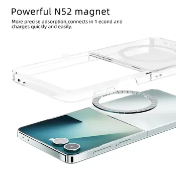 Magnetické bezdrátové nabíjecí pouzdro MagSafe pro Samsung Galaxy Z Flip 7 6 5 4 Zflip6 nárazuvzdorné průhledné pouzdro 10 nejlepší prodej otočení zásobníku - №10
