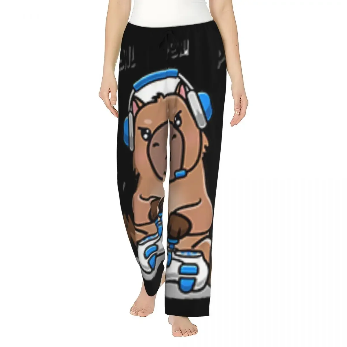 

Женские пижамные брюки Custom Capybara для дома и сна с карманами