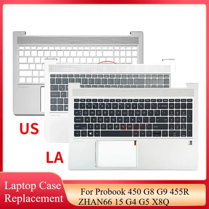 

Оригинальная новая латинская клавиатура США LA для ноутбука Probook 450 G8 G9 455R ZHAN66 15 G4 G5 X8Q, упор для рук, верхняя крышка, подсветка