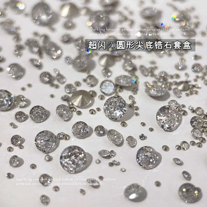 

20/50/100PCS 1mm-6mm Pointed-bottom Mini Nail Art Diamond Crystal Rhinestone Accessories For Nails Decoration Manicure Supplies