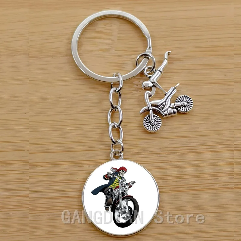 Punk motorcycle, motorcycle off-road rider keychain