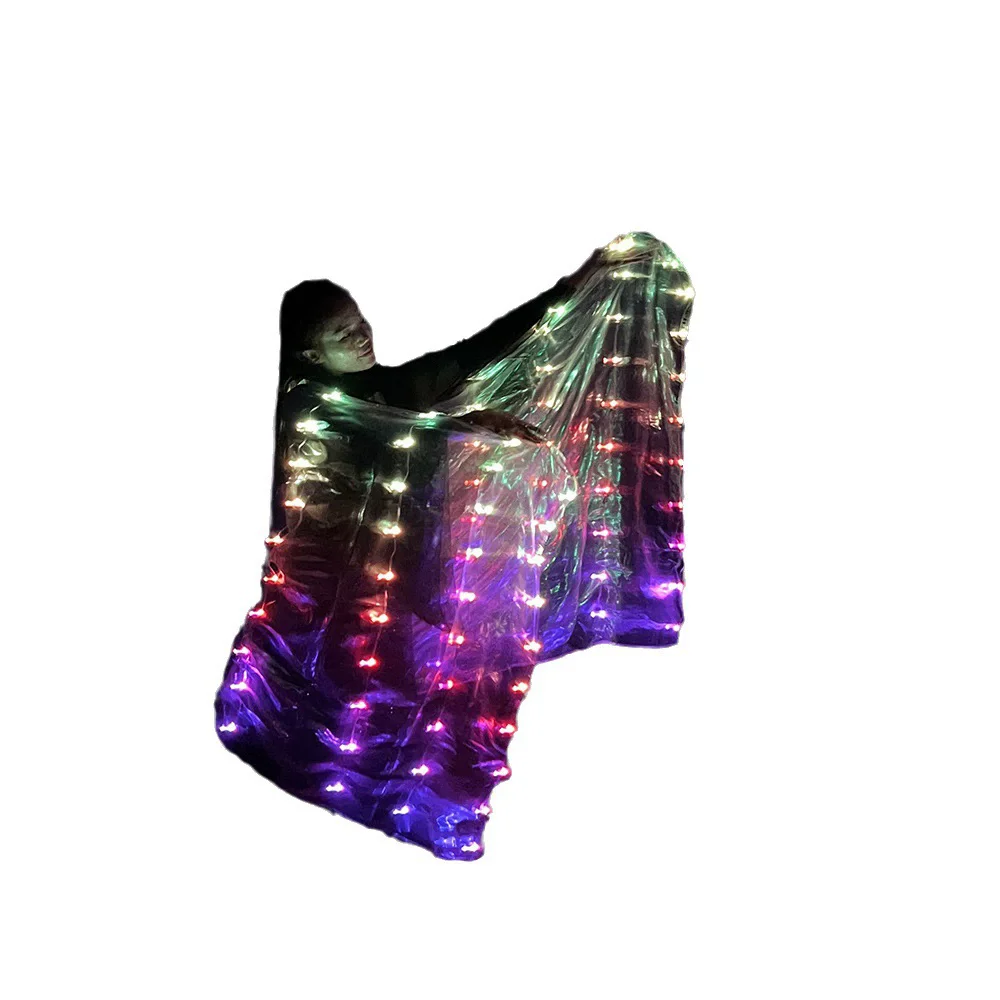 100*200 センチメートルカラフルな Led ライト手投げベール女性ベリーダンスアクセサリーベリーダンスベールライトショー小道具