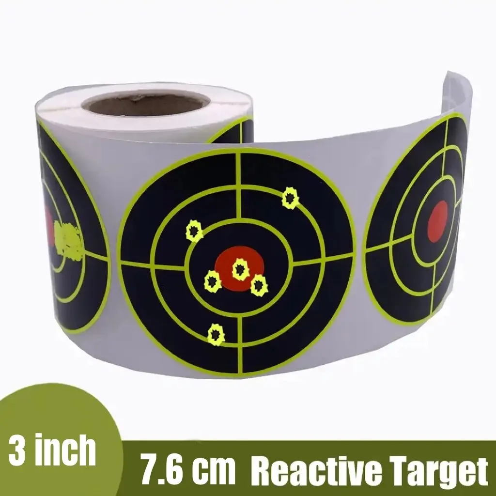 200Pcs Self Adhesive Shooting Target Sticker 7.6cm Splatter Splash Amp Reactive Practice Training Hunting Stickers