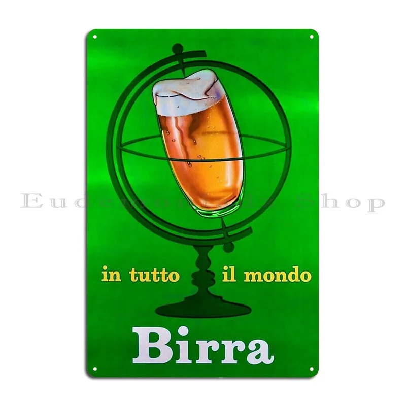 1920 Vintage Italian Birra Milano Beer Alcoholic Beverage Metal Plaque Poster Cinema Custom Custom Create Tin Sign Poster