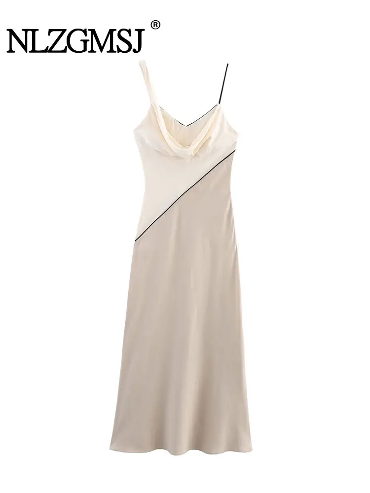 2025 ฤดูร้อน Splicing เซ็กซี่ Chic Casual ผู้หญิง Cami ชุดเดรสแขนกุด Vestidos แฟชั่น Party Dress