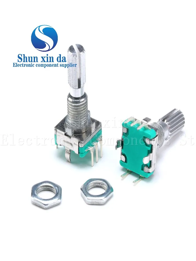 5PCS EC11 360 Degree Rotary Encoder Digital potentiometer 20MM 5Pin 15/20MM With A Built In Push Button Switch knob cap