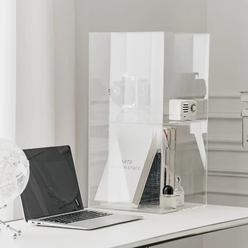 

For Creative Acrylic Shelves FloortoCeiling Home Organizer Simple Transparent Display Stands & Desk Storage Cabinet